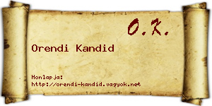 Orendi Kandid névjegykártya